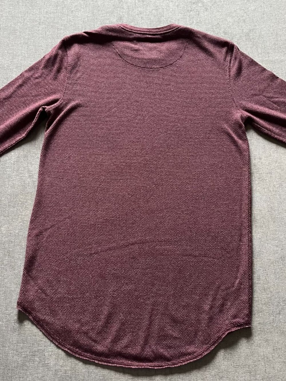 Pacsun Scallop Fit Thermal Long Sleeve T Shirt Men Small Red Cotton Blend Long - Picture 3 of 7